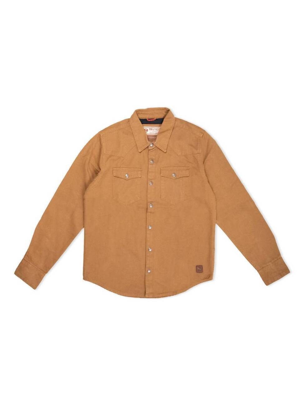 NEW IRON & RESIN men's fenceline duck canvas shirt jacket in union brown